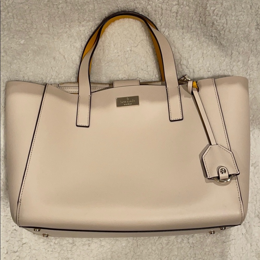 Kade Spade Cream and Mustard Leather Handbag
